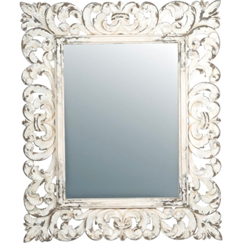 45W/54H Mirror Acanthus Vintage White