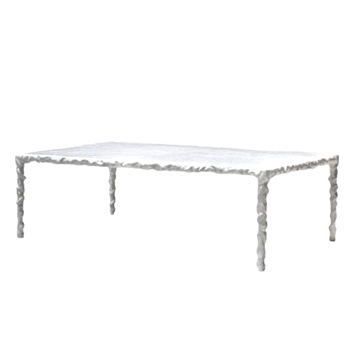 Coffee Table - River Cast Aluminium Frost White 54W/32D/17H