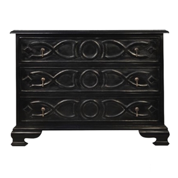 Dresser - Sofie 3 Drawer Hand Rubbed Black 40x20x30