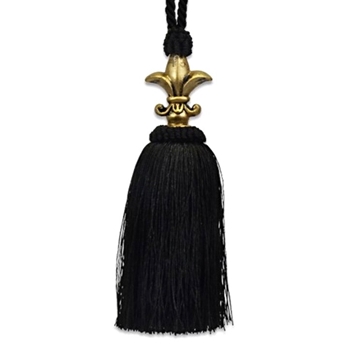 Key Tassel - Fleur D/Lys Black 7IN