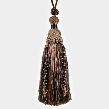 Key-Tassel Krista Beaded 7IN Mocha