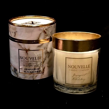 Nouvelle Signature - Grapefruit & Blackberry Gold Band Candle 8OZ Boxed