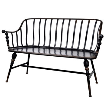 Settee - Warren 51W/23D/34H Patina Black Iron