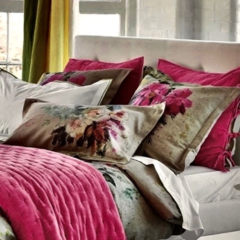 Designers Guild Duvet & Shams - Aubriet Fuchsia Linen Sham - EURO 26SQ