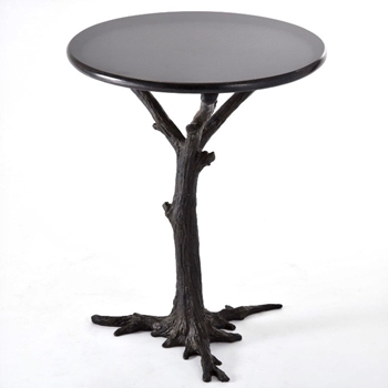 Accent Table - Faux Bois Black 17RND/21H