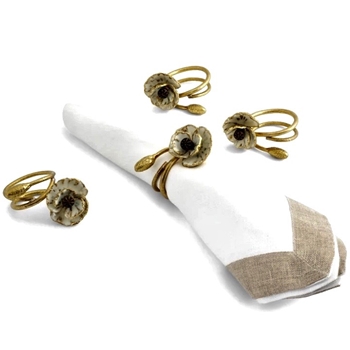 Aram Anemone Napkin Ring 4PC Set 