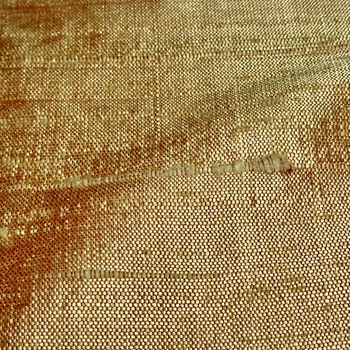 Dupioni Silk - Wheat Gold - 54in, 100% Hand Loomed Silk - India - Dry Clean Only, Do not expose to sunlight. 