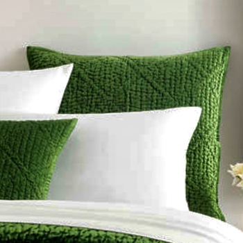 Pine Cone Hill - Parisienne Velvet Emerald Green Sham Cover Euro 26SQ (Pillow Insert Sold Separately) 