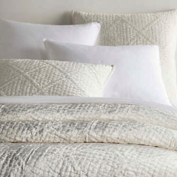 Pine Cone Hill - Parisienne Velvet Dove White Sham Cover King 36W/20H (Pillow Insert Sold Separately) 