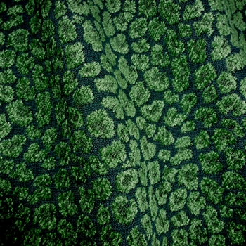 Chenille Jacquard - Spots Emerald Malachite, 56in, 26% Polyester, 52% Rayon, 22% Cotton, Repeat 3.4H x 6.3V, 15K DR. Dry Clean Only