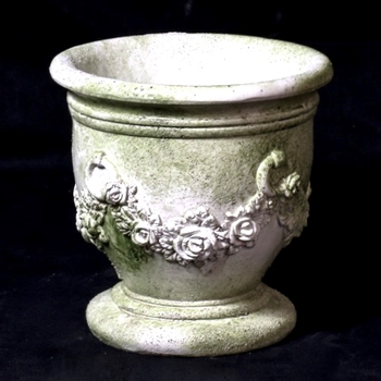 Urn - Garland Ring Fiberstone White Moss 10W/10H