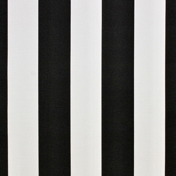 Outdoor Fabric - Cabana Black White 54W 3IN Repeat- High UV Fade Resistant, 100% Polyester, Mild Water-base cleaner. 