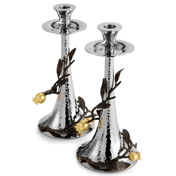 Aram Pomegranate Candlestick Set of 2  6W/11H