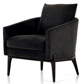 Armchair - Copeland Graphite 32W/34D/36H - Velvet / Solid Oak frame