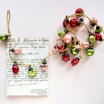 Garland - Kugel Vintage Cranberry, Pink, Peridot 72in