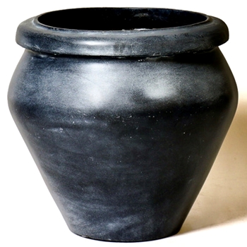 Planter - Riviera Large 24W/24H Dusted Black Fibreglass