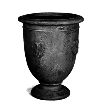 Planter - Anduze 16W/18H Dusted Black Fiberglass