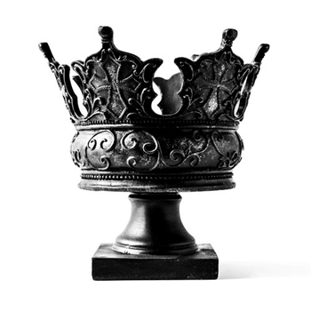 Urn - Crown 9W/9H Dusted Black Fiberglass