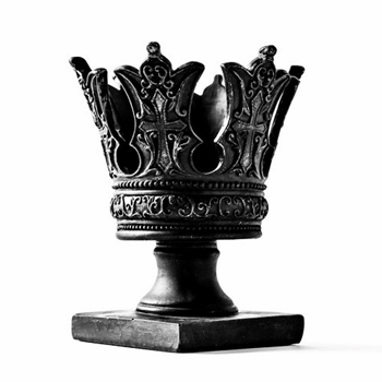 Urn - Crown 7W/9H Dusted Black Fiberglass