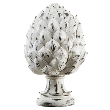 Finial - Artichoke Antique White 7W/11H