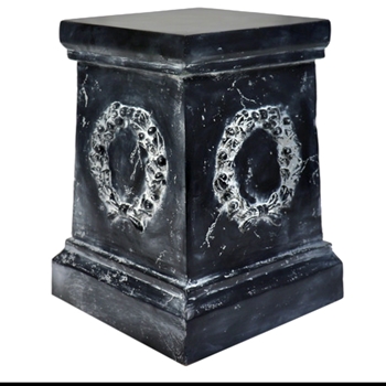 Pedestal - Wreath 14W/18H Top Platform 11X11 - Fiberglass  Dusted Black