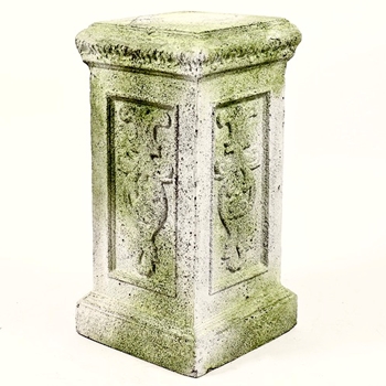 Pedestal - Liberick 12W/23H - Top Platform 9x9SQ 10lb White Moss Fiberstone