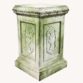 Pedestal Grif 16W/26H - Top Platform 12in SQ 20LB Fiberstone White Moss