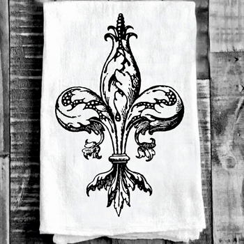 Tea Towel - Fleur de Lys # 2536 Flour Sack 27in SQ