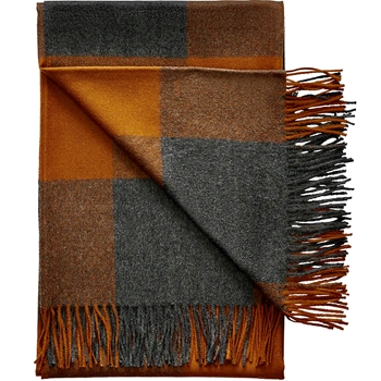 Throw Buffalo  Plaid - Baby Alpaca 70x50 Rust Charcoal