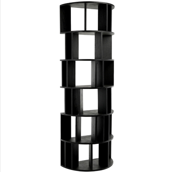 *Book Case - Franco Black Demi Lune 30W/15D/83H - Solid Mindi Wood -  Perfect Book Collector Etagere