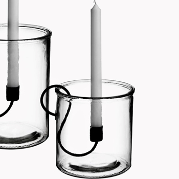 Candle Hurricane for Taper - Glass & Black Iron 6W/6H 