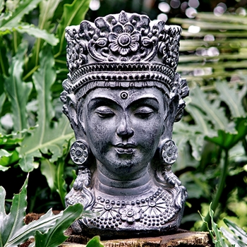 Planter - Buddha Grey Wash Magnesium Indoor Use 11W/12D/19H