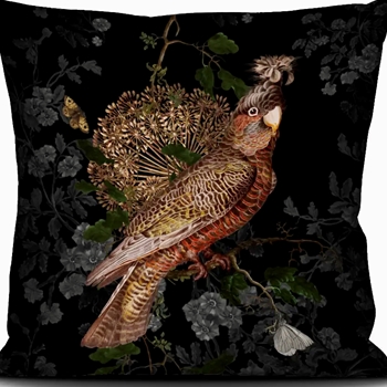 Voglio Bene France - Velvet Cushion Rio Parrot 20SQ - Synthetic Down Insert