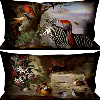 Voglio Bene France - Velvet Cushion Zebra & Co  26X16in - Synthetic Down Insert