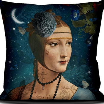 Voglio Bene France - Velvet Cushion Cecilia 20in SQ - Synthetic Down Insert