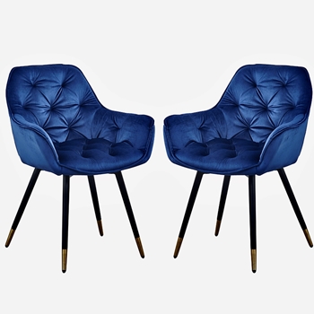 Dining Chair - Tufted Cobalt Velvet 24W/25D/34H