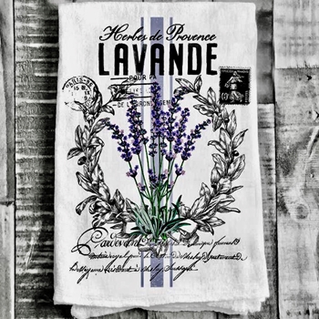 Tea Towel -  Vintage French Lavande 27SQ Flour Sack