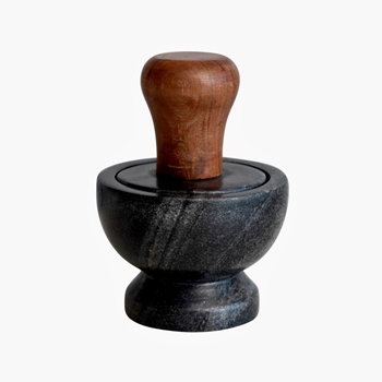 Pestle & Mortar - Black Marble 4x6in Set