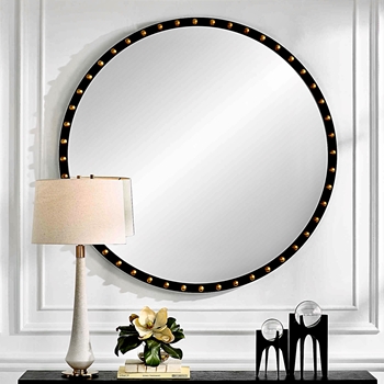 50W/50H Mirror - Sele Black & Gold