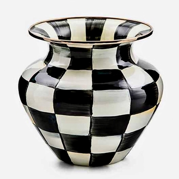 Courtly Check Vase Enamel 7.5in 