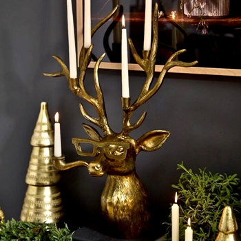 E+E Candelabra Frankie Deer Bronze LG 23W/12D/30H 6 Taper