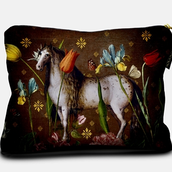 Voglio Bene France - Velvet Pouch 9x6in Jolly Horse