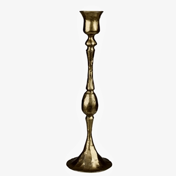 Candlestick - Petro Brass Finished Iron  3x11in