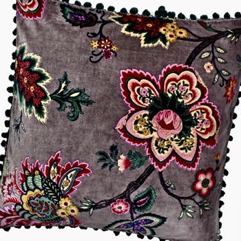 Cushion - Palampur  Velvet Multi 20SQ  - Feather Rich Fill