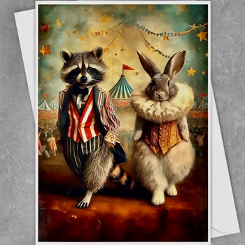 Greeting Card - Raccoon & Rabbit