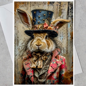 Greeting Card - Dapper Hare in  Hat