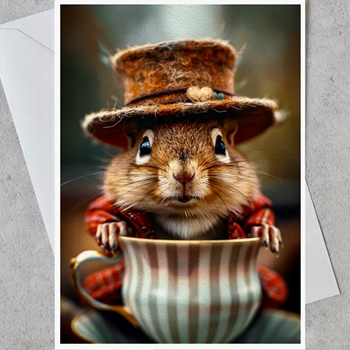 Greeting Card - Cup Full of Cheer Chipmunk