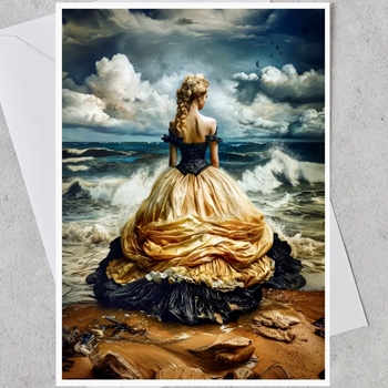 Greeting Card - Lady by the Sea