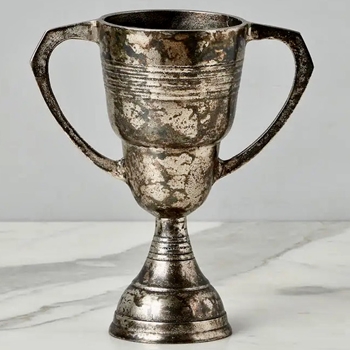 Urn  - Trophy Oxidized Silver 8x4x10in