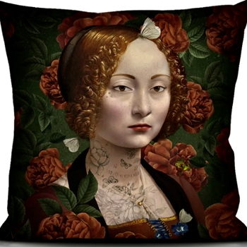 Voglio Bene France - Velvet Cushion - Ginevra 20SQ - Luscious Synthetic Down Insert